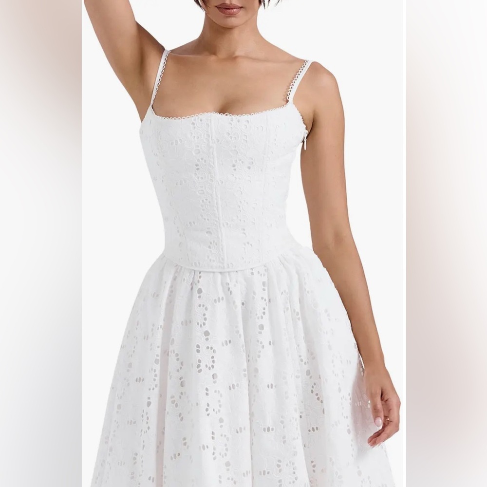 House of CB Lorina Broderie Anglaise Lace Up Corset